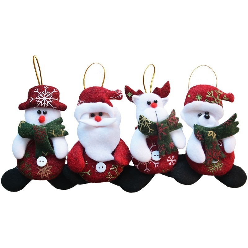 New Year Wholesale 24pcs/lot Red Santa Pendant Christmas Tree Hanging Ornaments Crafts for Home Decor Supplies