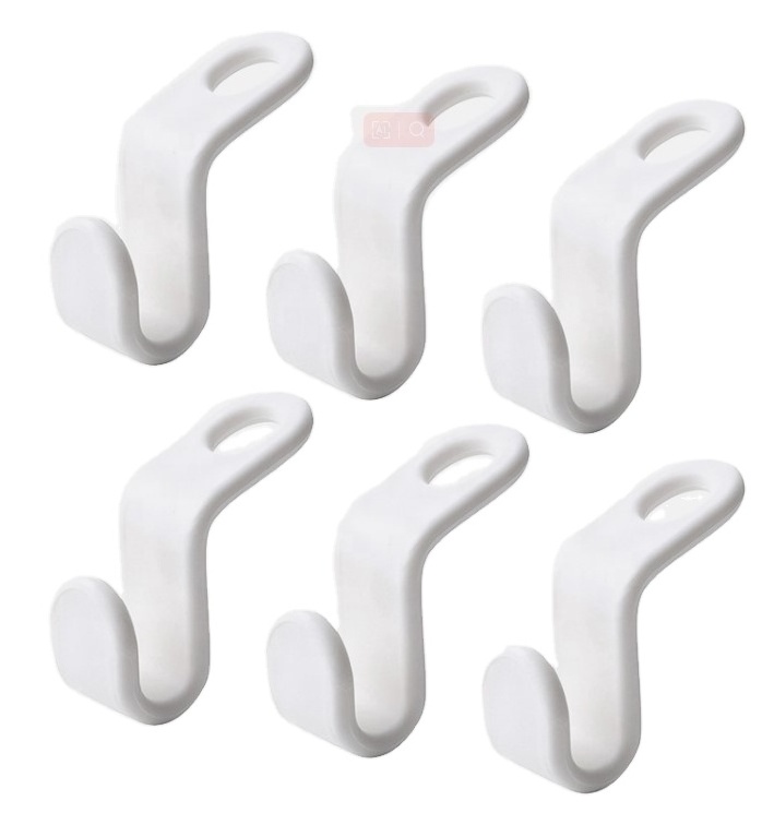 6pcs Multi-function Wardrobe Space-saving Stack Hanger Hook Coat Hook Plastic Closet Stack Hanger Rack Bedroom Storage Organizer