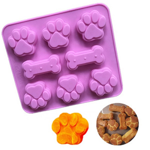 2-in-1 Creative Silicone Dog Bone Dog Footprint Cake Mold Baking Mold Food Grade Baking Tools Silicone Material Mold