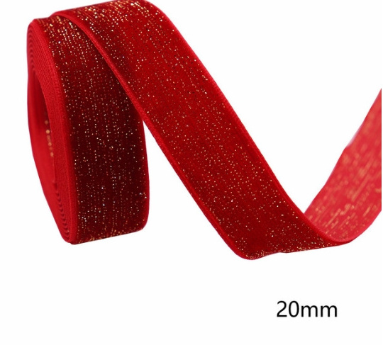 Christmas Ribbon Red Brilliant New Year Velvet Ribbons 5 Yards, Garland, Gifts, Wrapping, Wreaths, Bows