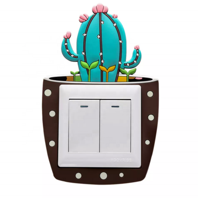 Luminous Cactus Switch Sticker Creative Switch Cover Socket Wall Sticker Switch Decorative Luminous Sticker