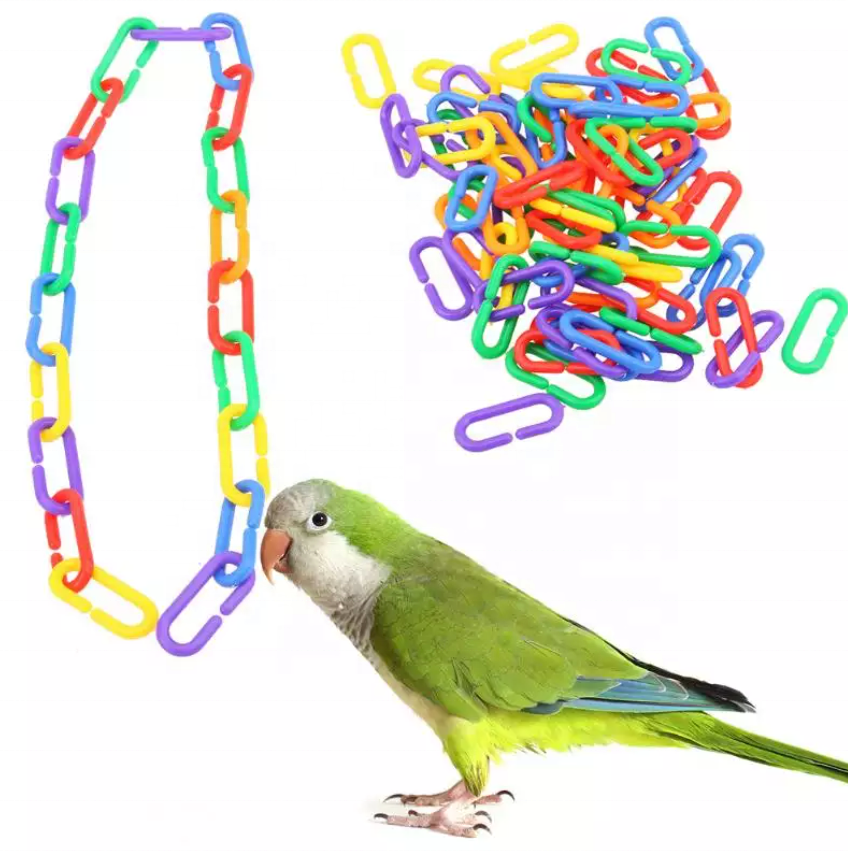 100pcs Parrot Toys Plastic C-clips Hooks Chain C-links Sugar Glider Rat Parrot Bird Toy Bird Accessories New Cute Lovely 2019