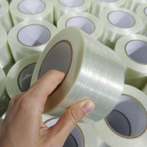 Strong adhesive mono straight line fiber glass reinforced filament tape