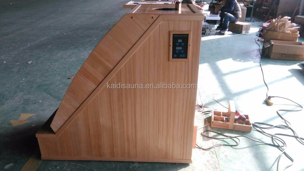 wooden half body far infrared sauna box and ozone steam sauna for sale