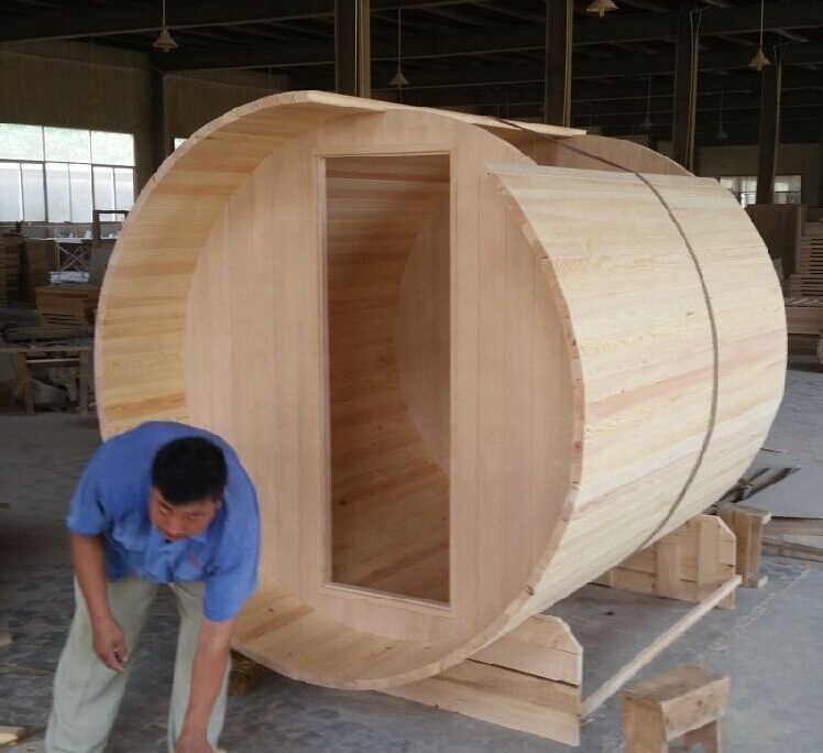 Factory Sale Canadian Red Cedar Barrel Sauna Room Dry Steam Wooden Outdoor Sauna Room