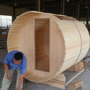 Factory Sale Canadian Red Cedar Barrel Sauna Room Dry Steam Wooden Outdoor Sauna Room