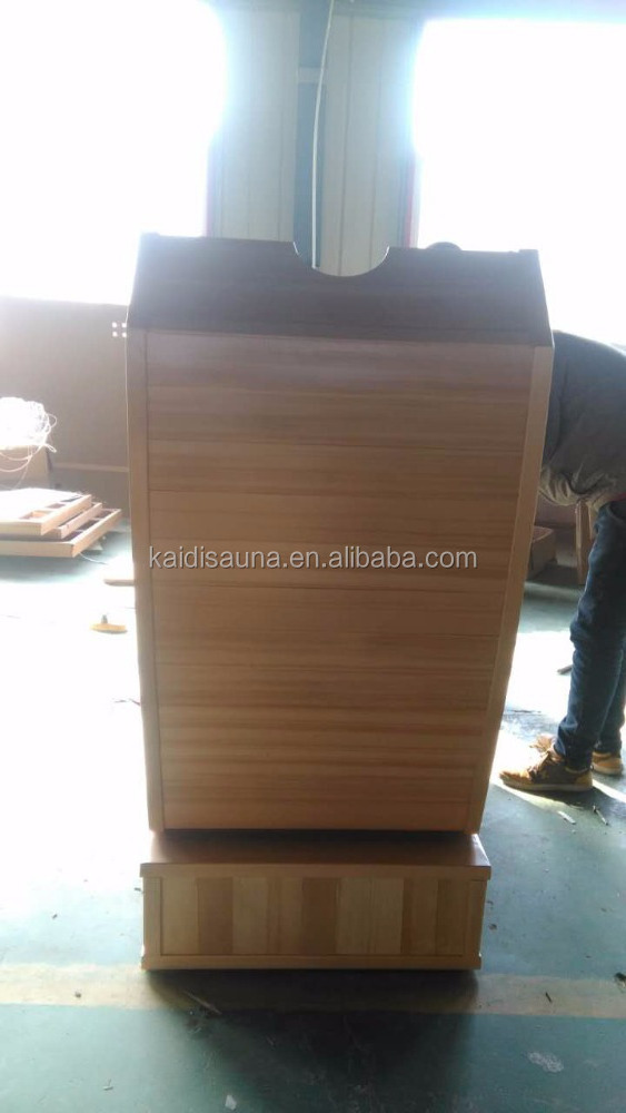 wooden half body far infrared sauna box and ozone steam sauna for sale