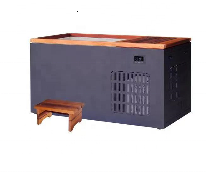 Cold Plunge Ice Bath with Chiller Together Wooden Square Stainless Steel Liner Portable Ice Bath chiller With Pump