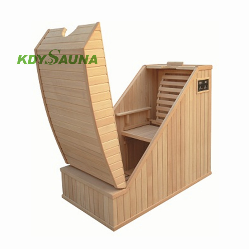 wooden half body far infrared sauna box and ozone steam sauna for sale