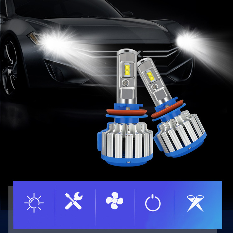 T1 auto led h7 headlight 80W 8-48V chip led chip h4 h7 h11 h1 9005 9006 car led light 6000LM car led bulb for all car