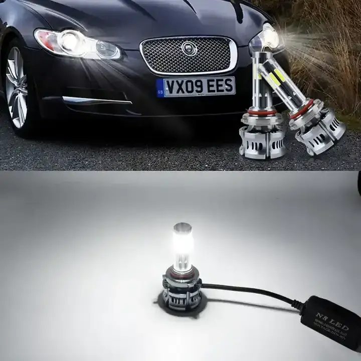 Asia's best-selling 60w led car light 8 sides COB chip N8 9006 8000LM led headlight for universal cars