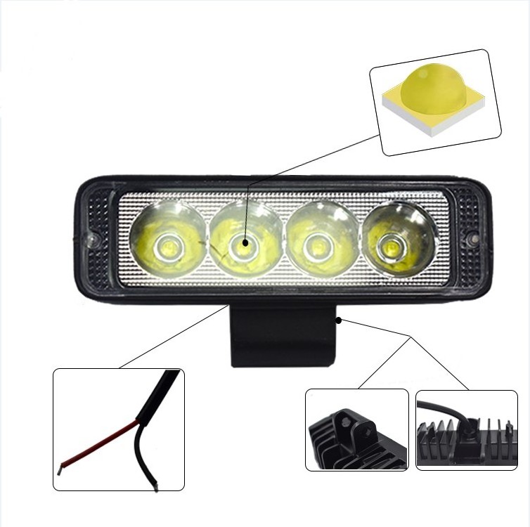 Car Accessories 12w Auto Led Light bar 12V  24V  led overhead lights vehicles led work lights for Trucks automobiles