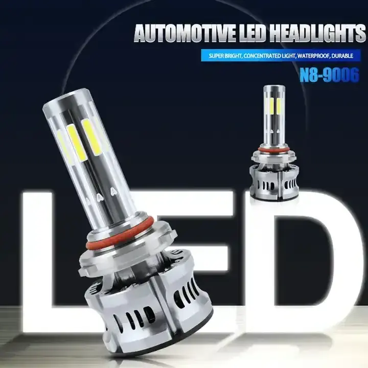 Asia's best-selling 60w led car light 8 sides COB chip N8 9006 8000LM led headlight for universal cars