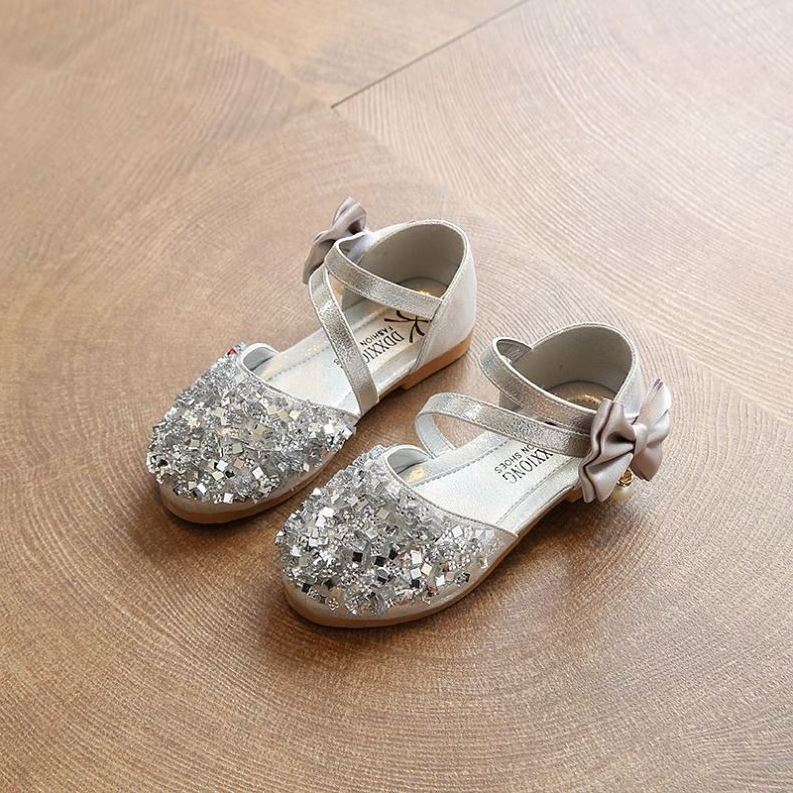 New Spring/summer New Girl Princess Children Shoes Korean Version Sequins Girl Baby Shoes OEM Floral Rubber Platform Shoes Girls