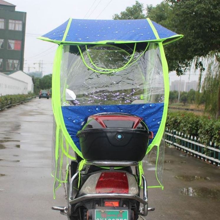 Full Covered Electric Bike Umbrella Outdoor Windproof Sunshade Cover Motorcycle Umbrella Electric Scooter Umbrella for Rain