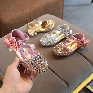 New Spring/summer New Girl Princess Children Shoes Korean Version Sequins Girl Baby Shoes OEM Floral Rubber Platform Shoes Girls