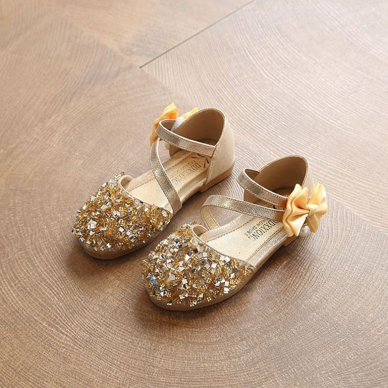 New Spring/summer New Girl Princess Children Shoes Korean Version Sequins Girl Baby Shoes OEM Floral Rubber Platform Shoes Girls