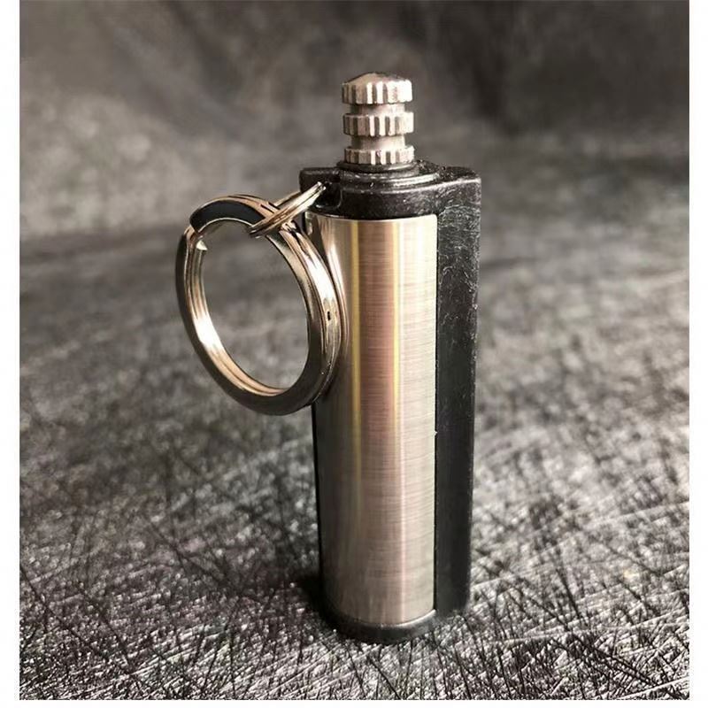 Hot on  Portable Keychain Fire Starter Stainless Steel Outdoor Camping Hiking Emergency Survival Tool Cylindrical Matches