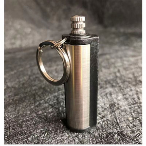 Hot on  Portable Keychain Fire Starter Stainless Steel Outdoor Camping Hiking Emergency Survival Tool Cylindrical Matches