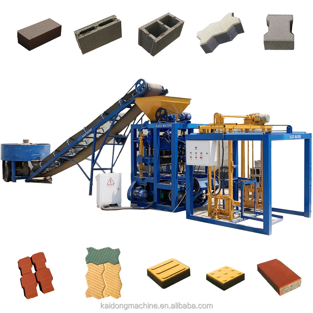 KAIDONG QT4-23A Eco-Friendly Profitable Interlocking Brick Machine Hollow Block Making Machine with Cement Raw Material