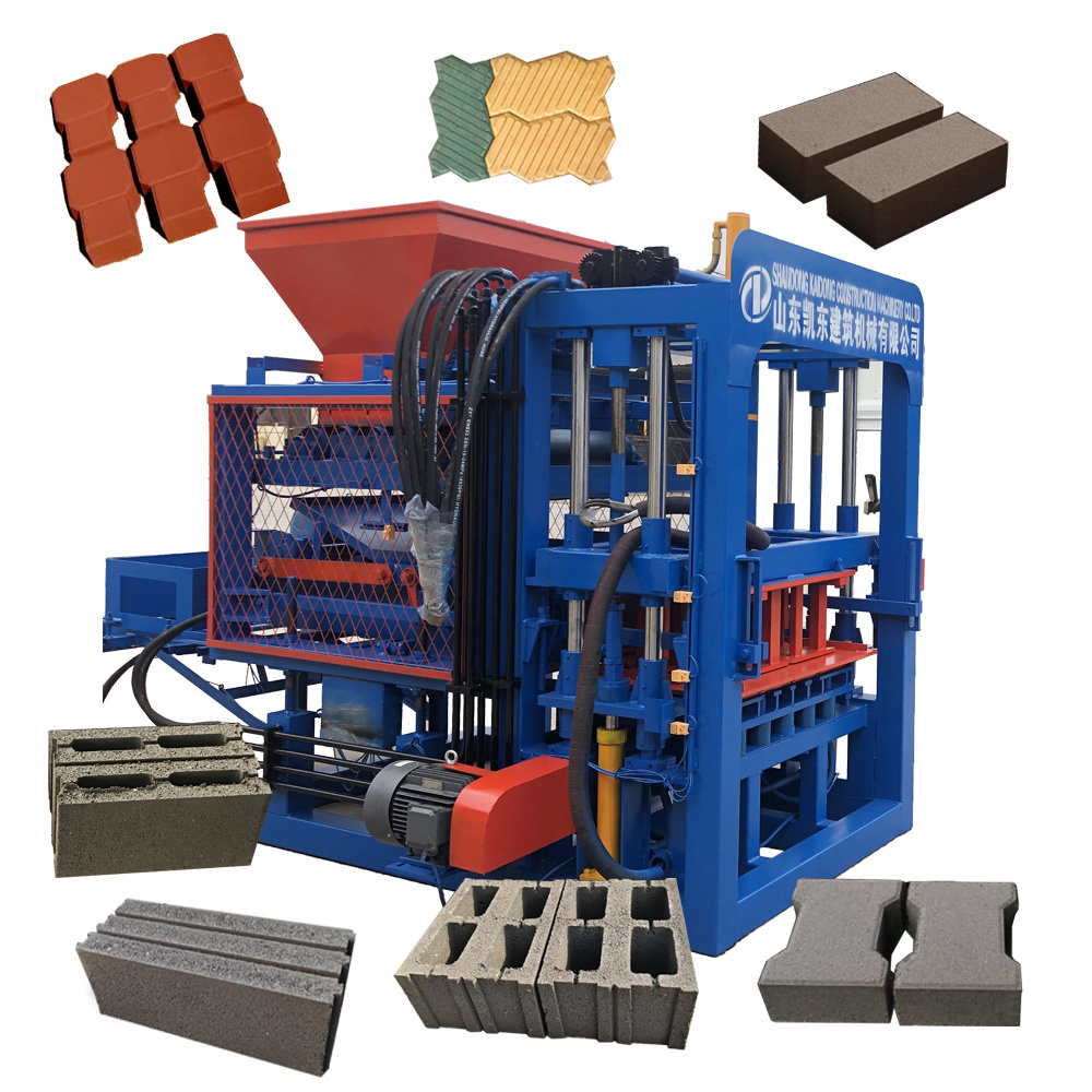 Kaidong QT4-15 maquinaria para hacer block solid block making machinery paver brick making machine in Mexico