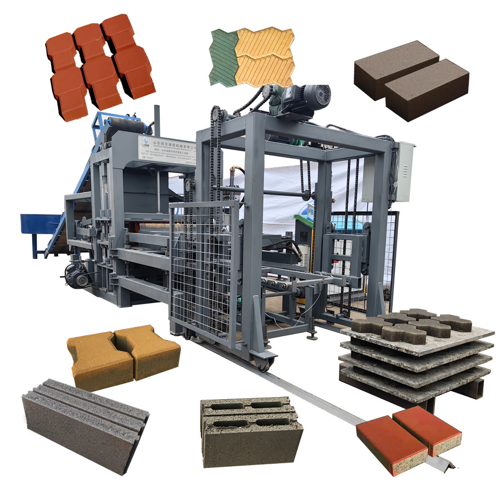 Kaidong QT4-15C Hydraulic vibration concrete machine brick paver interlock brick block moulding making machine with great price