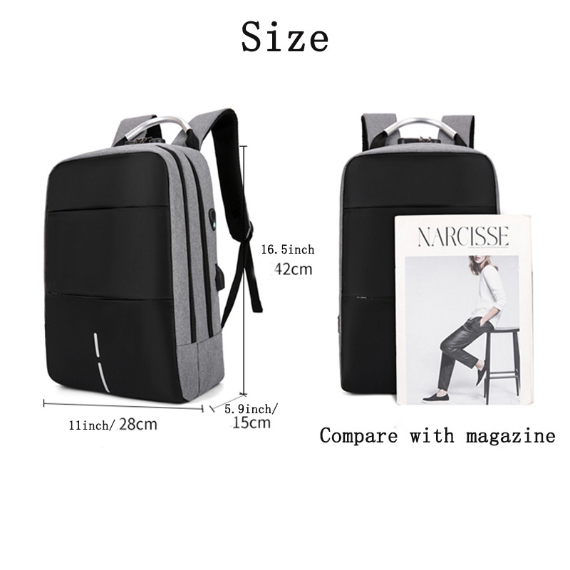 Anti-theft Travel Outdoor Backpack With Lock USB Charging Port College Backpacks Computer Bag Gifts For Men and Women