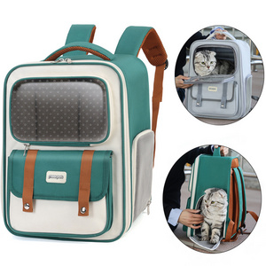 New Arrival Portable Lightweight Foldable Three Sides Breathable Ventilated Pet Carrier Backpack for Cat Kitten Dog