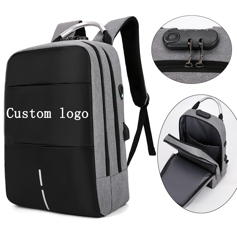 Anti-theft Travel Outdoor Backpack With Lock USB Charging Port College Backpacks Computer Bag Gifts For Men and Women