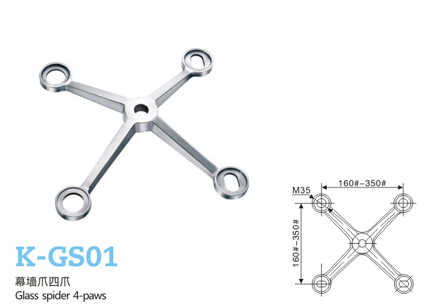 Hot Sale Stainless Steel Frameless Wall 316 304 Fittings Glass Spider