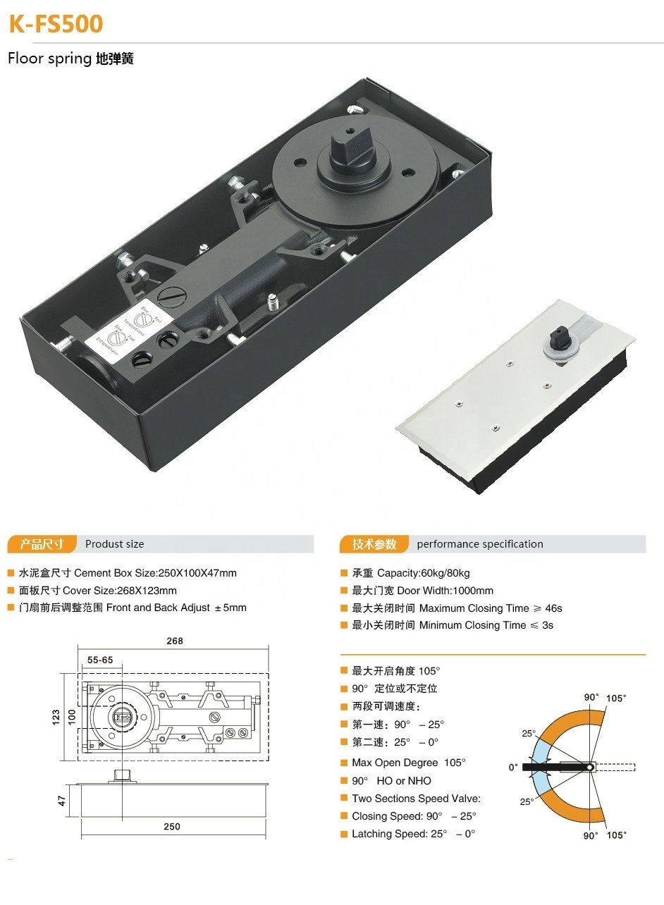 KECO Frameless Glass Door Hydraulic Double Cylinder Floor Spring Machine