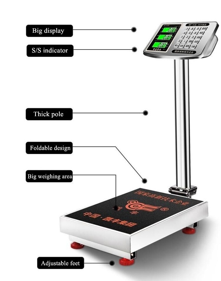 Tcs electronic price platform scale manual waterproof digital platform weighing scale 300kg