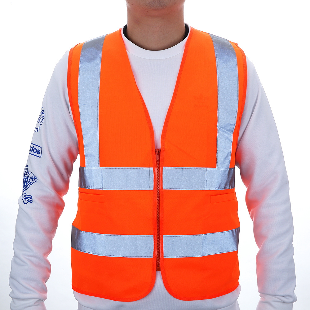 BSCI cheap black reflective safety vest with pockets for workwear