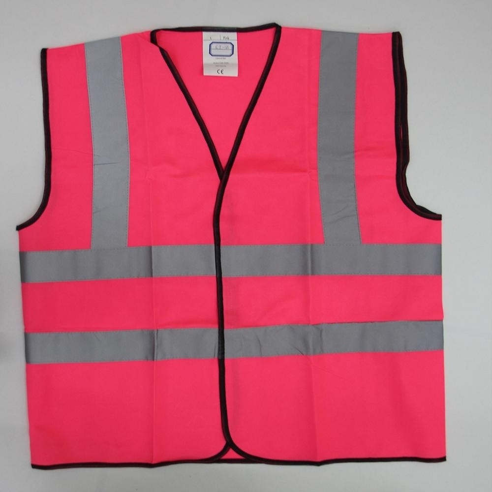 Wholesale high visibility pink construction safety reflective  vest