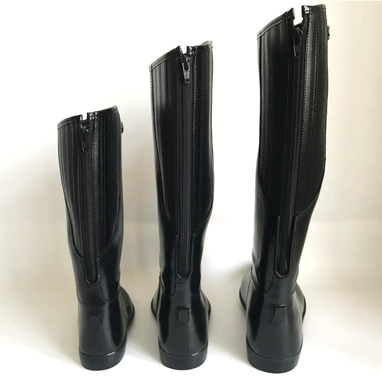 Wholesale Fashion Wide Customized Logo Long Riding Boots Mens Black American Boots for Man