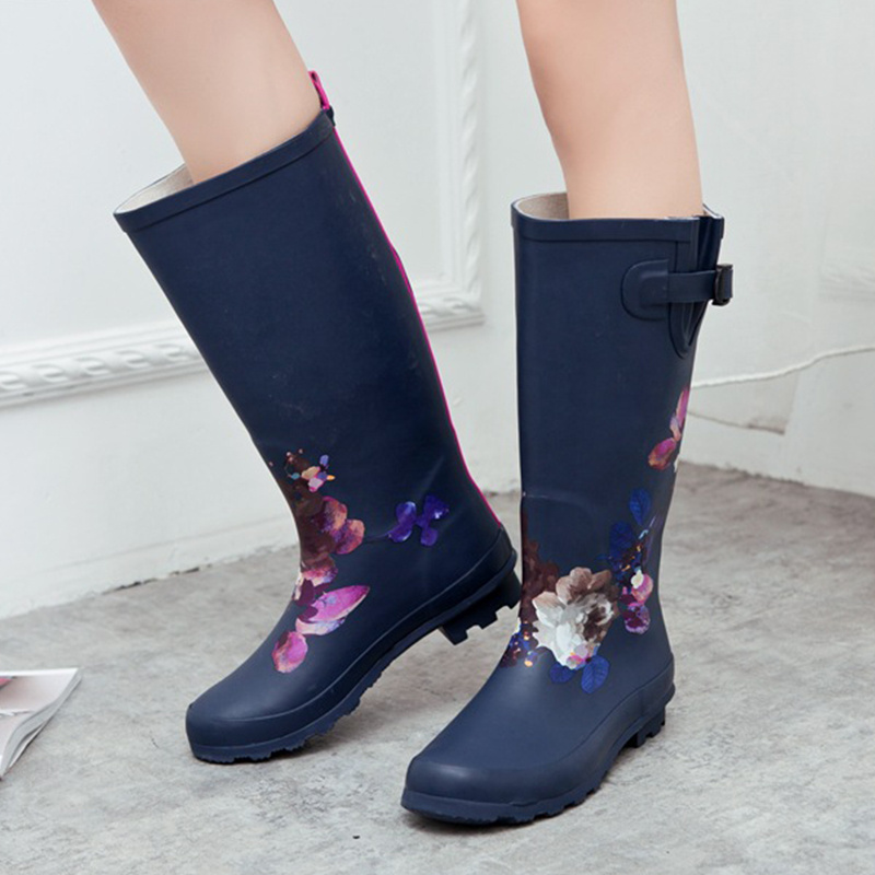 High Quantity Popular Women Waterproof Latex Rubber Rain Boots for Lady and Girls