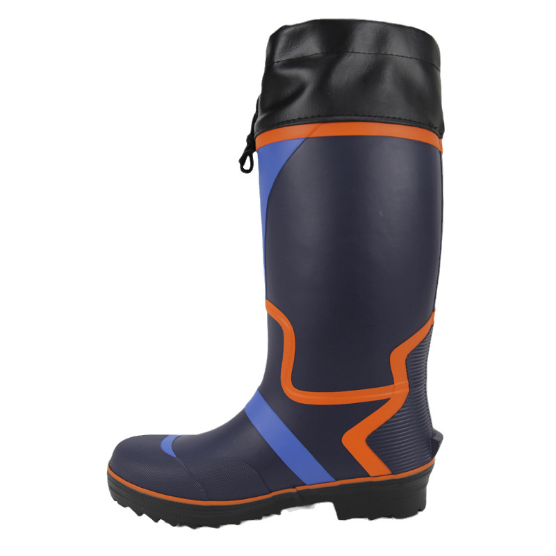 Men's Mid Calf Warm Insulated Waterproof Rubber Rain Boot Wide Width Winter Snow Work Boots