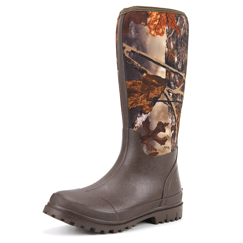 Rubber Boots for Men Multi-Season, Waterproof Rain Boots with Steel Shank Outdoor Hunting Boots