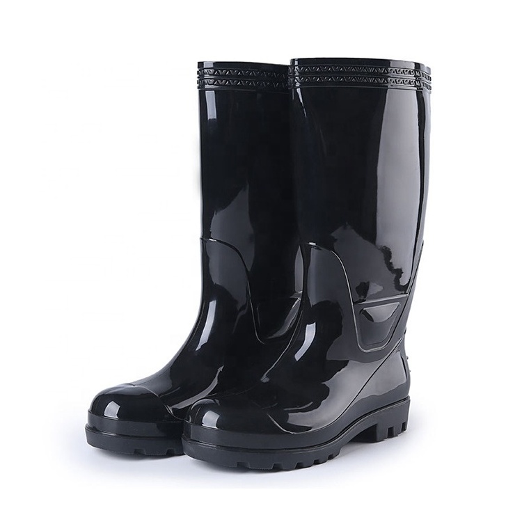 Men Rainboots PVC Waterproof Boys Men Rain Boots Male Outside Walking Rain Boots Safety Work shoes