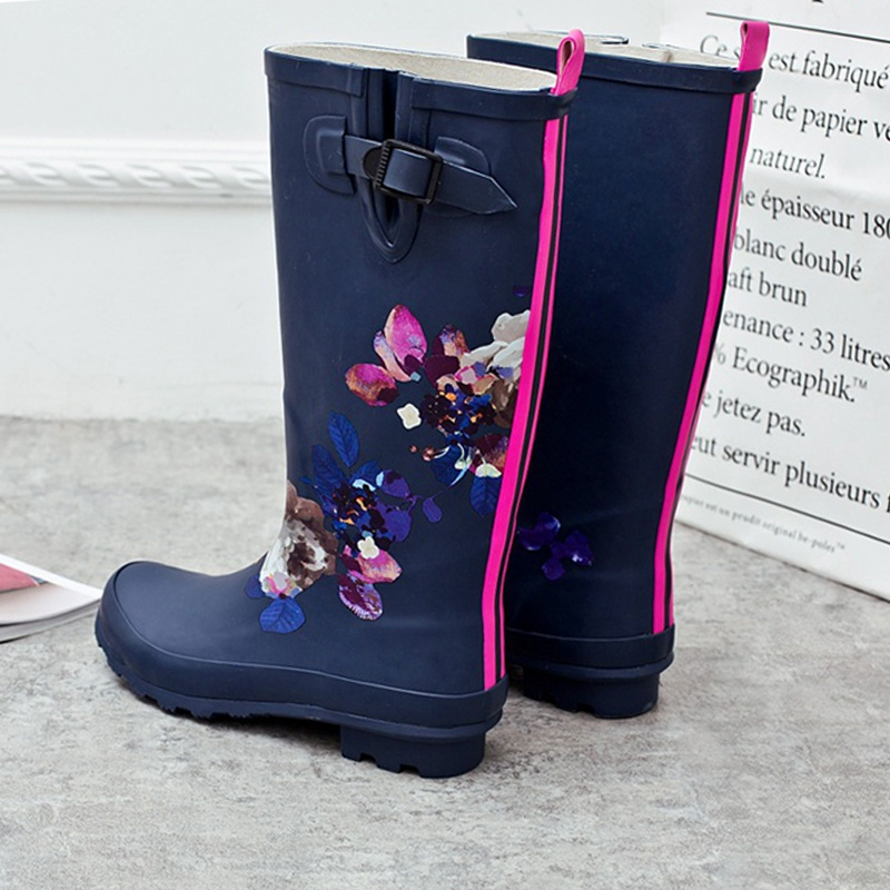 High Quantity Popular Women Waterproof Latex Rubber Rain Boots for Lady and Girls