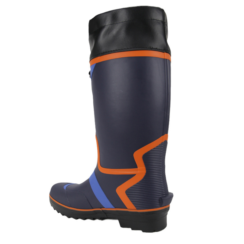 Men's Mid Calf Warm Insulated Waterproof Rubber Rain Boot Wide Width Winter Snow Work Boots