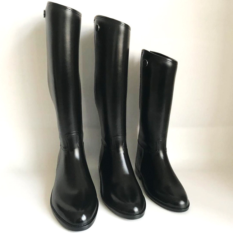 Wholesale Fashion Wide Customized Logo Long Riding Boots Mens Black American Boots for Man