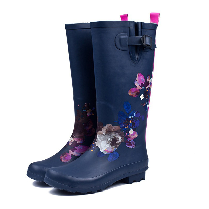 High Quantity Popular Women Waterproof Latex Rubber Rain Boots for Lady and Girls