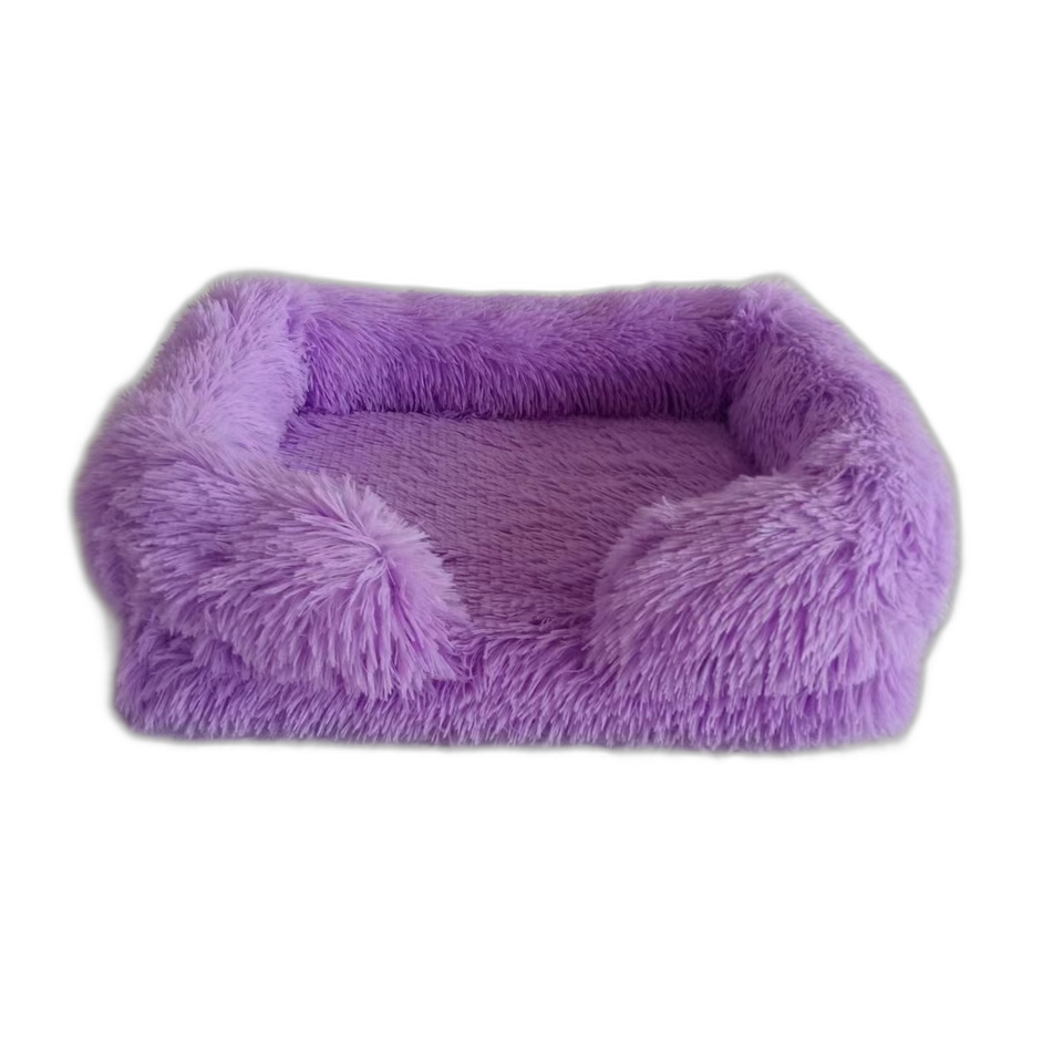 Non-Slip XL/XXL Dog Sofa Bed Breathable Rectangle Orthopedic Foam Pet Couch with Solid Cotton Pattern long plush dog bed