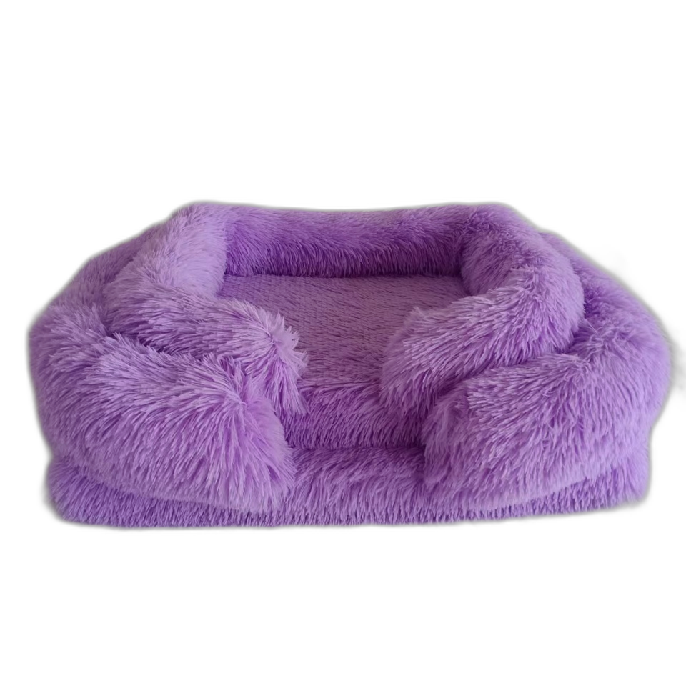 Non-Slip XL/XXL Dog Sofa Bed Breathable Rectangle Orthopedic Foam Pet Couch with Solid Cotton Pattern long plush dog bed