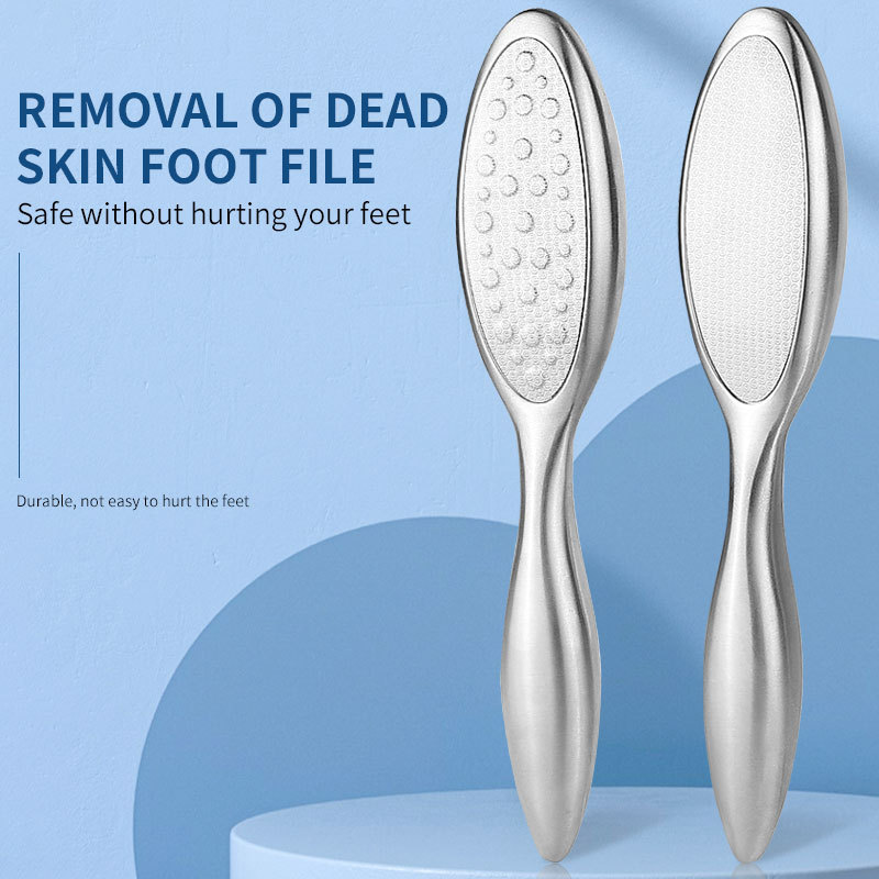 Hot selling double side stainless steel foot file pedicure foot care product dead hard skin callus remover