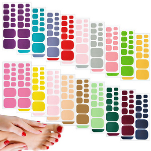 Custom 22 Sheets Toenails UV Gel Polish Stickers Semi Cured Self Adhesive Nail Strips Salon DIY Manicure Full Toe Press On Wraps