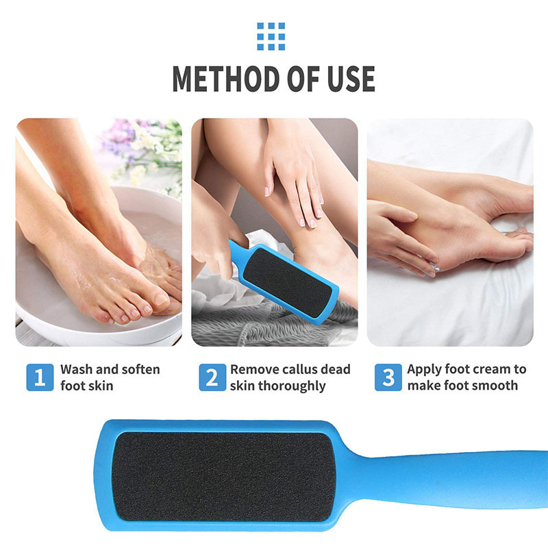 Custom Popular Pedicure tools foot care plastic handle double sided callus removes hard skin foot file