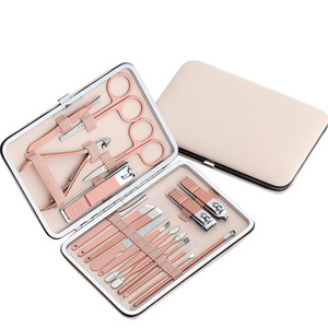 Rose Gold Stainless Steel Nail Care Tools Grooming Sets Nail Clipper Kit Women Manicure & Pedicure Set