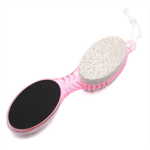 4 in 1 style can be hung multi-function plastic handle pumice stone exfoliating remove brush scrubber pedicure tool foot file